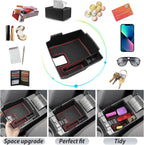 SKTU for 2020 2021 2022 2023 2024 2025 2026 Toyota Corolla Center Console Organizer 2023 2024 2025 2026 Corolla Accessories Center Console Tray Insert Organizer ABS with USB Hole and Coin Holder (Red)