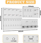 Pegboard Smith 48PCS Metal Pegboard Kit – 12"x24" Tool Storage Wall Organizer Pegboard with Hooks and Bins for Garage, Workshop, Kitchen, Office, and Craft Room (Gray)