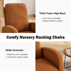 Chifee & Vingol Rocking Chair Nursery Sherpa Boucle Nursing Glider Rocker Chair, Teddy Brown