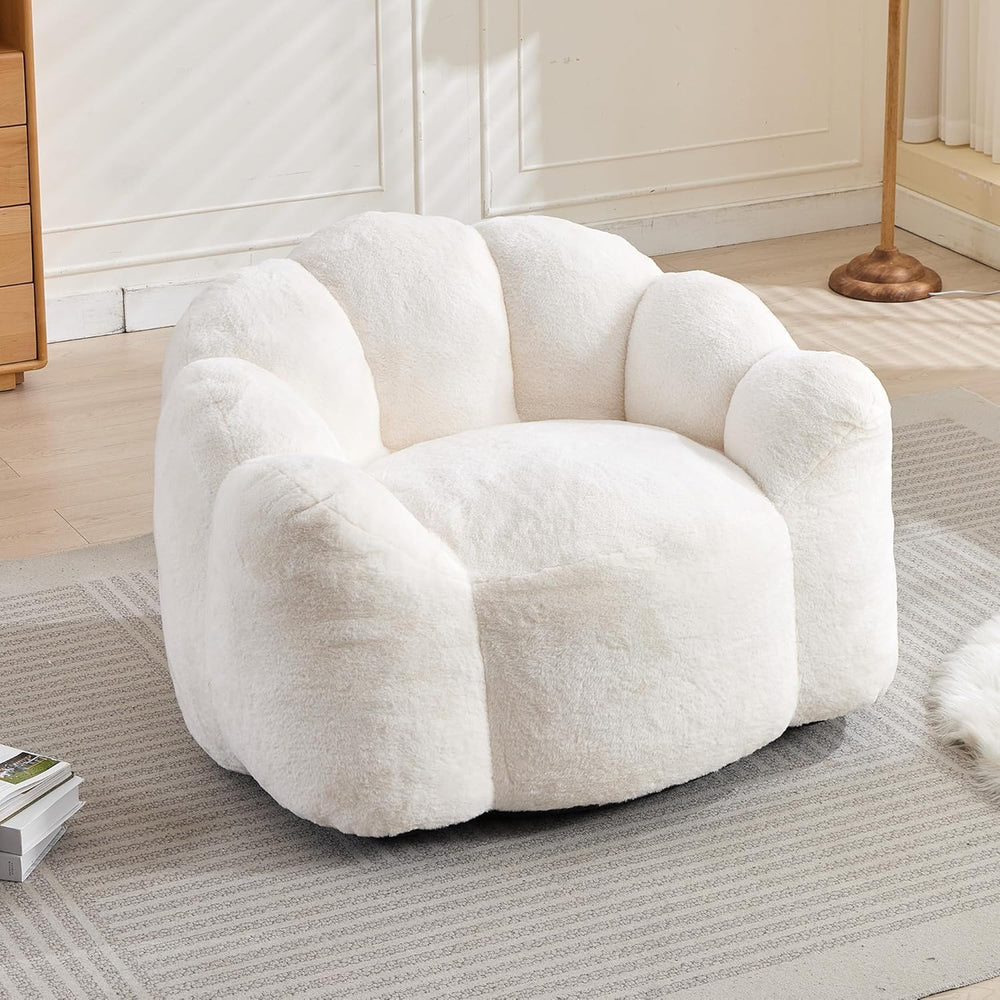 Bean Bag Chair for Adults, Floral Shaped Bean Bag Single Sofa, Ultra Soft Fau...