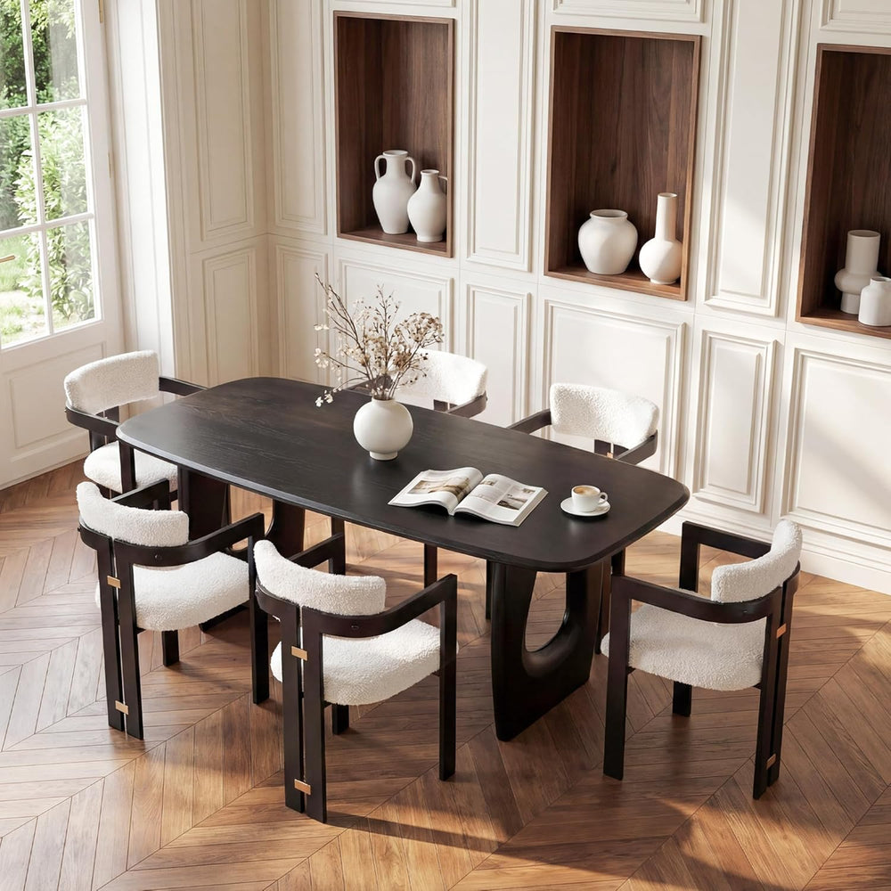 Morden Fort Modern Dining Table for 4-6 People,68'' Rectangle Dining ...