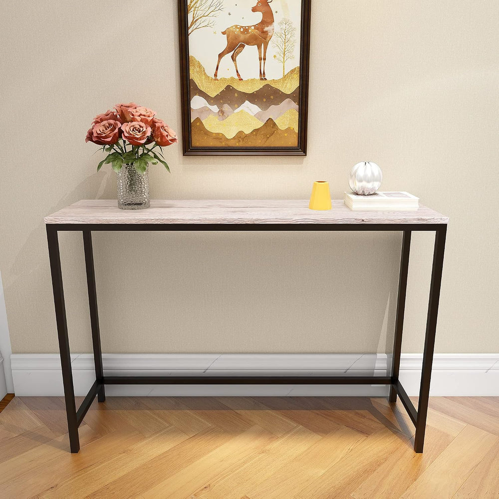 HOMERECOMMEND Console Table with Power Outlets and USB Ports,Rustic Brown | S...