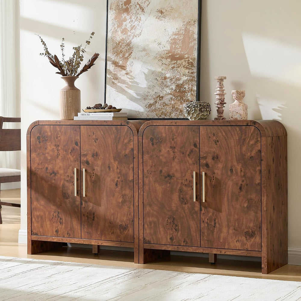 Set of 2 Sideboard Buffet Cabinet, Buffet Cabinet with Storage and 2 Adjustab...