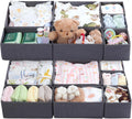 14 Pack Drawer Organizer for Clothes Dresser Organizer for Nursery-Perfect Baby Cloth Organizer and Storage General Nursery Organization or Dresser Drawer Organizer Bins Foldable Washable Grey