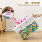 Citylife 17 QT Storage Box with Building Baseplate Lid and Removable Tray Office Organization Kitchen Organization Toy Storage Bead, Tool, Sewing, 2 Packs