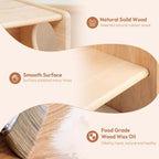 Montessori Weaning Table and Chair Set, Adjustable Toddler Furniture to 1-3 | Solid Wood Material, Multi-Scene Use, Ideal for Learning, Eating and Drawing, Safe Activity Furniture for Baby Boys and Girls