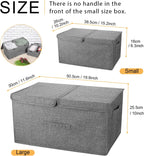 2 Pack Storage Boxes with Lids and Handles, Collapsible Linen Storage Bins Organizer Containers Baskets Cube with Removable Divider for Home Bedroom Closet Office (Pink, Large)