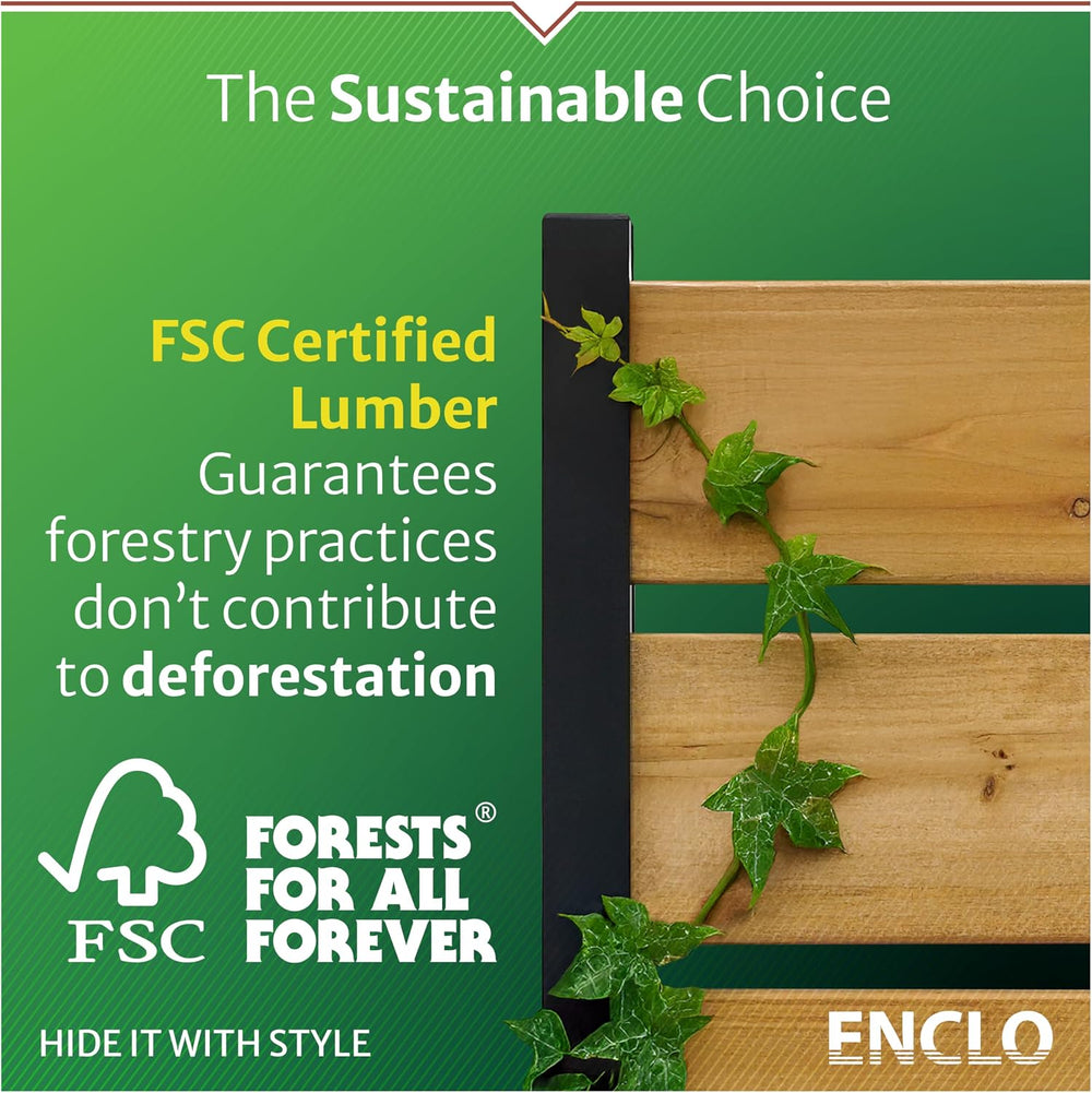 Enclo Aspen Privacy Screen, Charcoal Wood DIY No Dig Kit