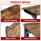 Need Wall Mounted Folding Table - Heavy Duty Small Fold Down Dining Table Length 30" Width 20" Perfect Addition to Home Office/Laundry/Home Bar/Kitchen & Dining Room Rustic Brown AC15-7650FG-ND