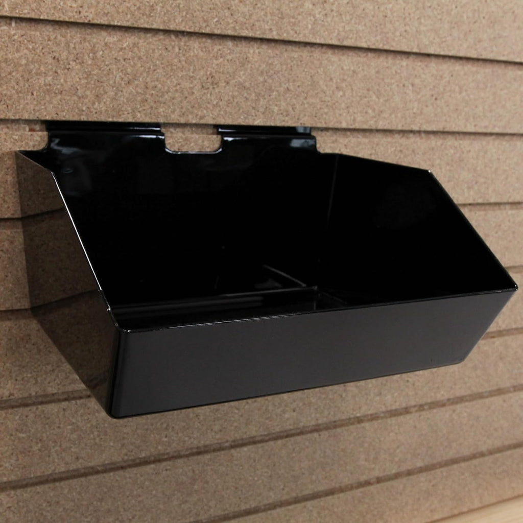 SSWBasics 12 x 5 ½ x 9 ½ inch Black Plastic Dump Bin - For Slatwall - Set of 2 - Perfect for Retail, Convenience Store, Salon, and Home Use For Storage and Organizing