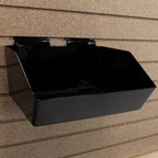 SSWBasics 12 x 5 ½ x 9 ½ inch Black Plastic Dump Bin - For Slatwall - Set of 2 - Perfect for Retail, Convenience Store, Salon, and Home Use For Storage and Organizing