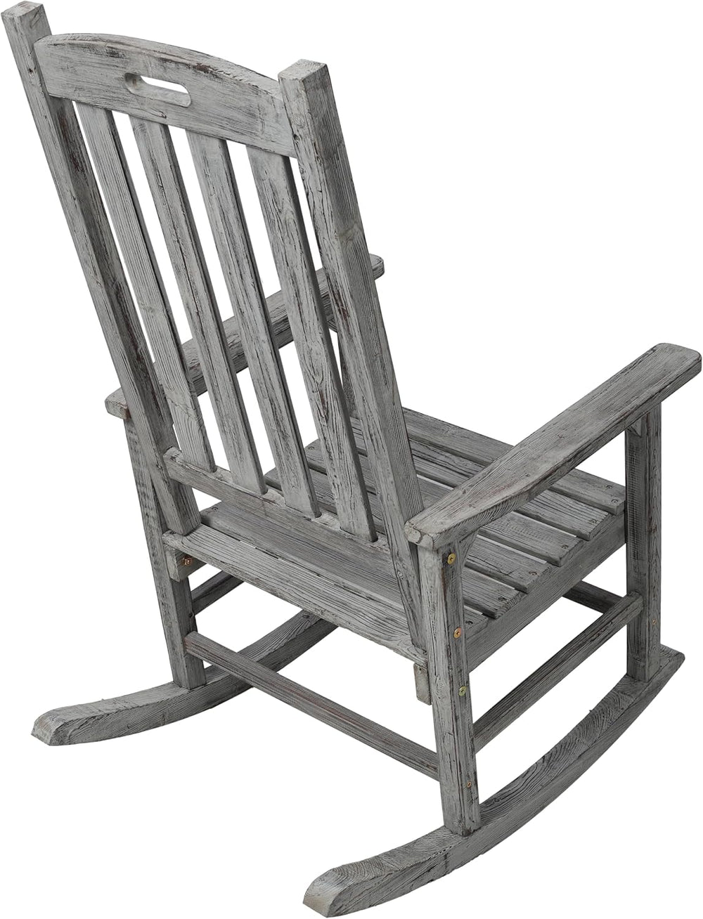 Oversized Wooden Porch Rocker Chair: Classic Fir Wood Design with 21-Inch Wid...