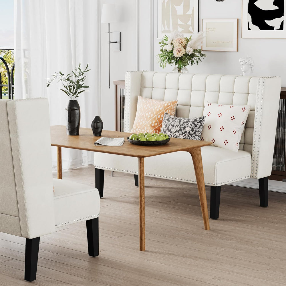 Andeworld Modern Loveseat Settee Bench Sofa Couch, Upholstered Banquette Dini...