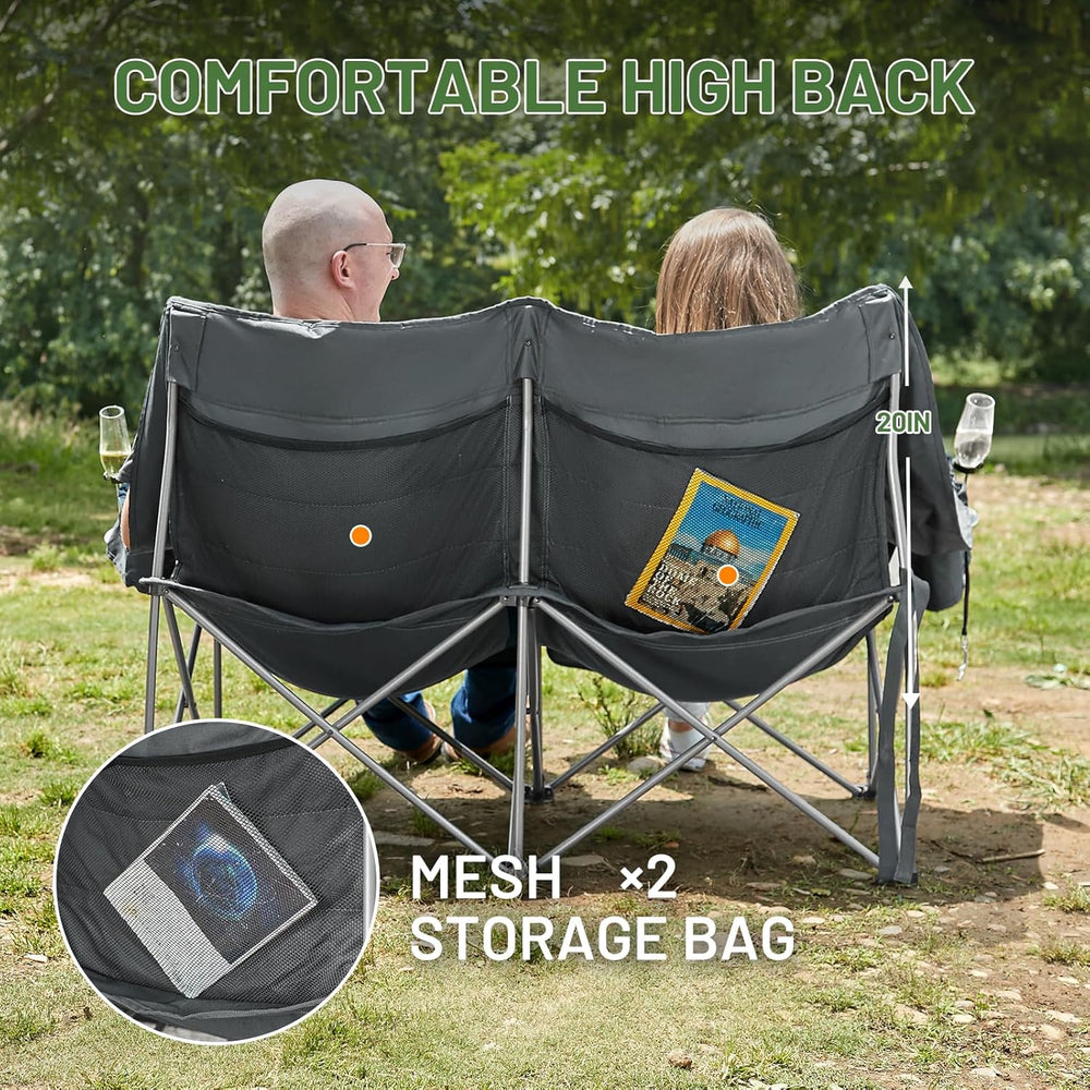 Timber Ridge 600 lbs Double Camping Chair, Ultra-Wide Heavy Duty Outdoor Fold...