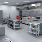 AmGood Stainless Steel Work Table with 2 Shelves | NSF | Metal Utility Table (36" Long x 18" Deep)
