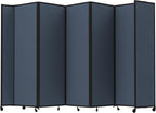 Versare Room Divider 360 Portable Wall Partition | Folding Panels | Large Freestanding Divider | Locking Wheels | Temporary Room Separator | 14' x 7'6'', Ocean