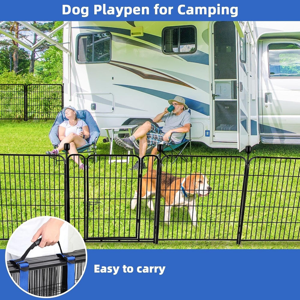 ADAVIN 54 in Dog Fence Outdoor for Yard, 4 Panels Tall Garden Fencing | 8.8 F...
