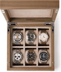 TAWBURY Luxury Wooden Watch Box for Men – Watch Organizer for Men | Watch Holder Organizer for Men | Mens Watch Case 6 Slot | Men Watch Box 6 Slot | Men Watch Storage Box | Small Watch Box Unisex