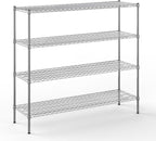 18" Deep x 60" Wide x 54" Height Wire Shelving Kit | 4-Tier | NSF Commercial Storage Rack Unit