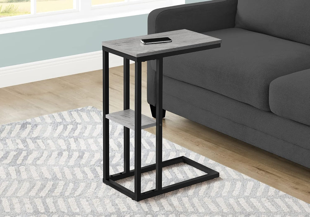 JOSHEN 18" C-Shaped Slide Under Corner End Table, Retro End Table with S...