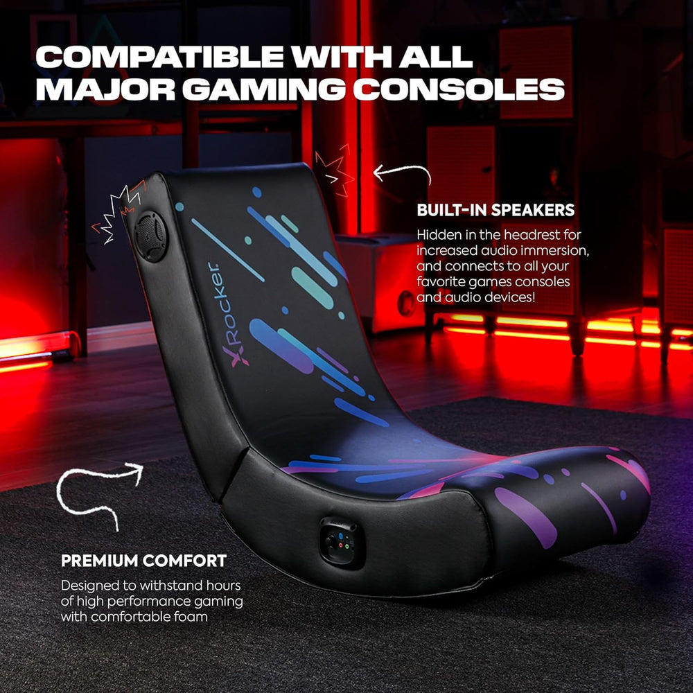 X Rocker Video Gaming Floor Rocker Chair, Built-in Audio, Foldable, for Gamer...