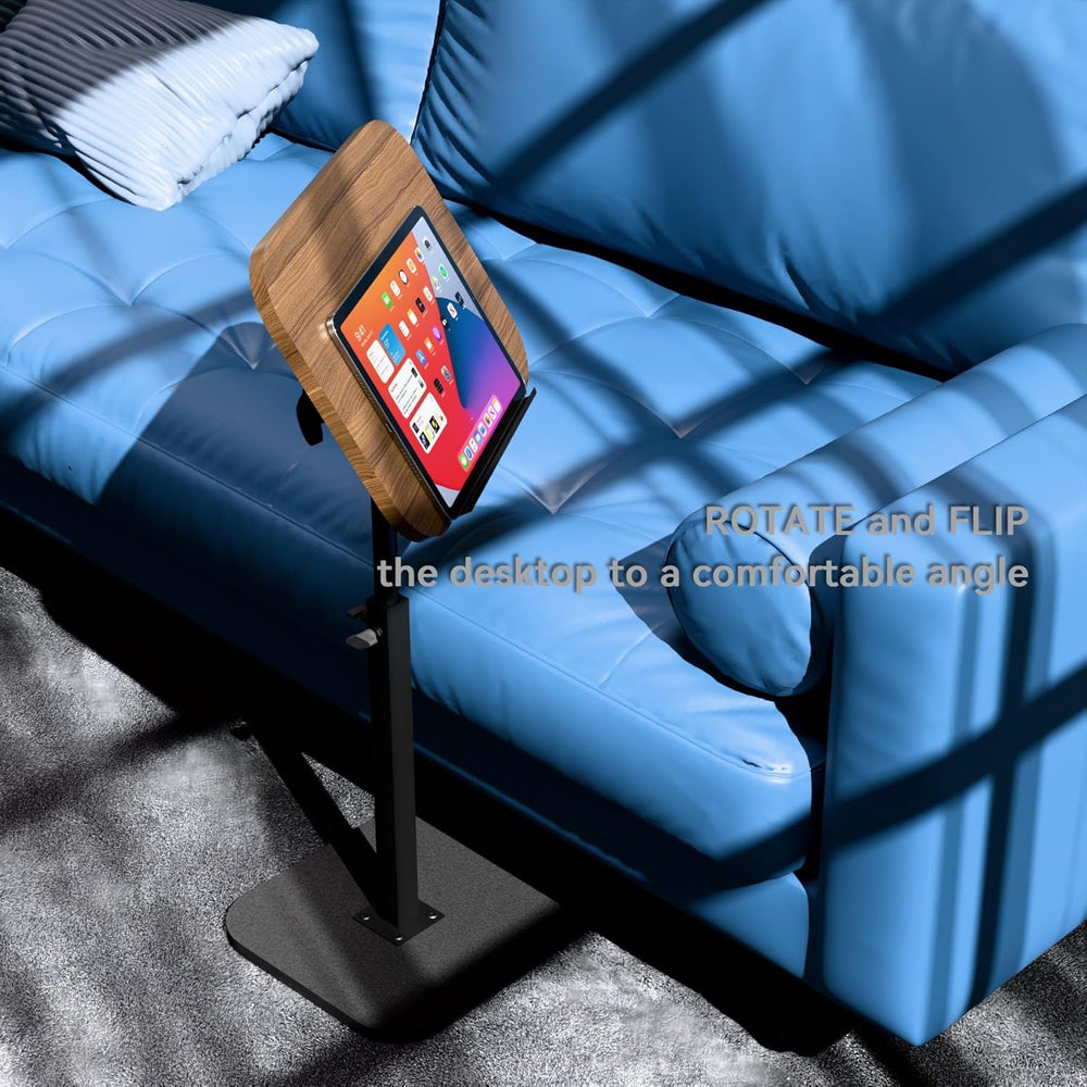 Foldable End Table,17"-31" Adjustable Height,Swivel and Turnable De...