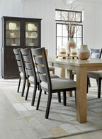 Signature Design by Ashley Galliden Urban Armless Upholstered Dining Chair, Set of 2, Black & Light Gray