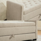 58.3" 2-Tier Storage Bench Upholstered with Drawer, Griege. | End of Bed Bench, 2-Tier Storage King Size Bench Upholstered for Bedroom, Cloakroom, Entryway, Hallway, Window.