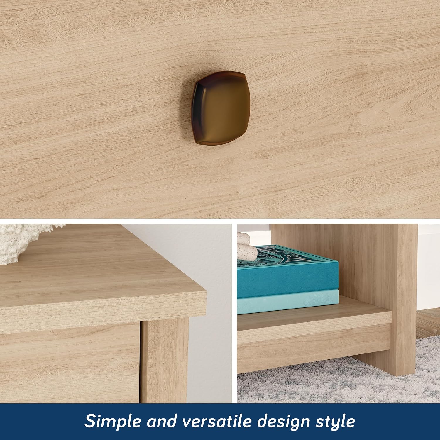 Sauder River Ranch Nightstand W/Drawer, Harvest Walnut Finish