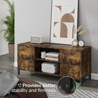 Novilla TV Stand for TV's up to 50 Inches, Modern Barn Door Entertainment Center TV Console, TV Table with Storage Bookcase Shelf for Living Room, 43 Inches, Brown