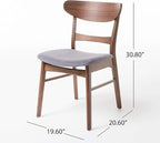 Christopher Knight Home Frances Mid-Century Modern Dining Chairs (Set of 4), 100% Polyester and Rubber Wood, Dark Gray, Walnut