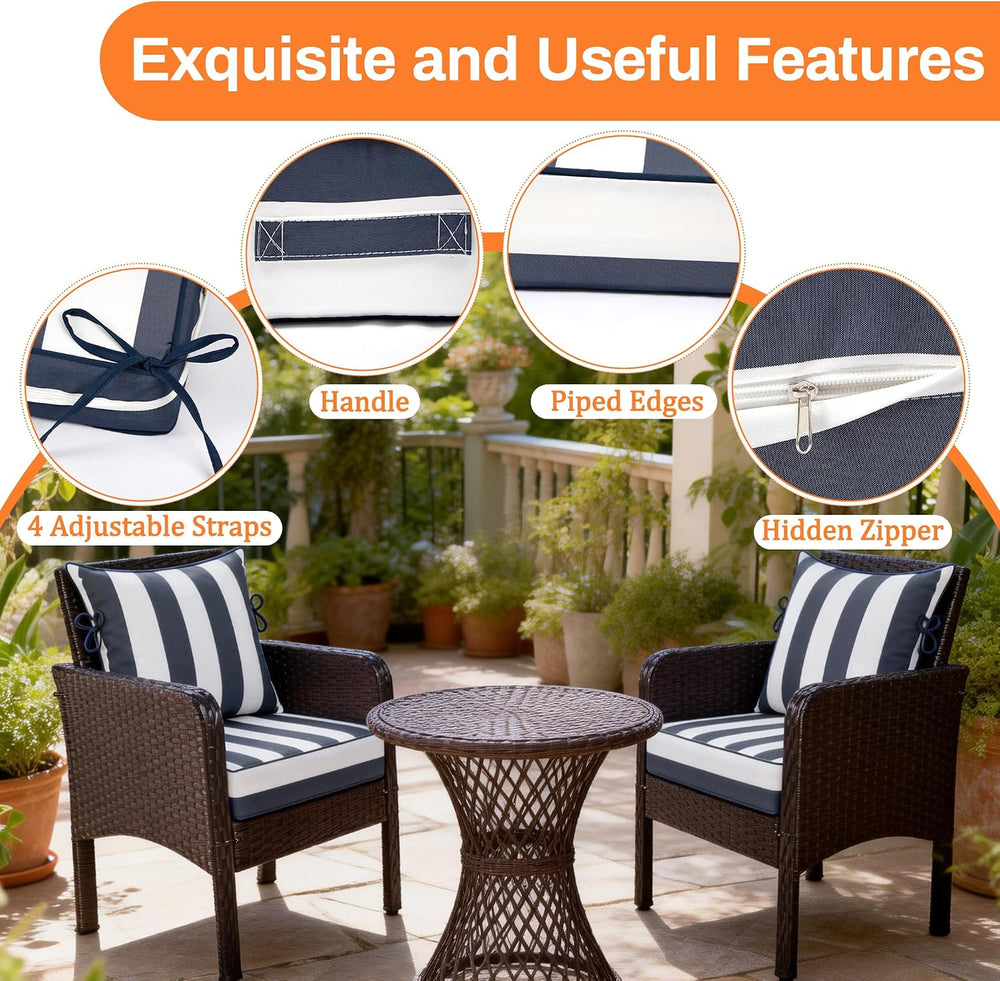 22X24-2set,Outdoor Chair Cushions, 30D High-Density Foam Patio Chair Cushions...