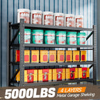 5000LBS Metal Garage Shelving Unit 60" W Storage Shelves Heavy Duty 4 Tier Adjustable Garage Storage Racks Industrial Shelving Utility Rack Shelf for Warehouse,Basement 60" Wx24 Dx70 H