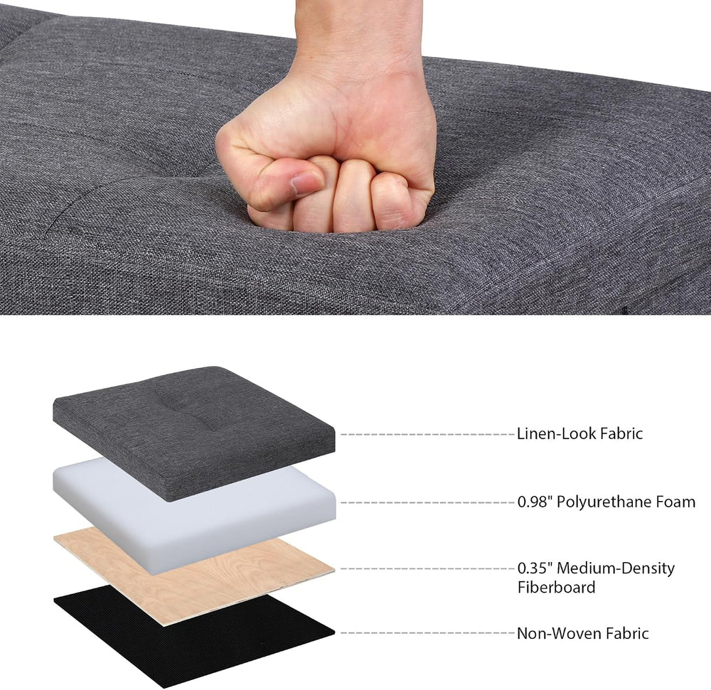 SUPER DEAL 43 Inches Folding Storage Ottoman Bench, Ottoman Foot Rest, Storag...