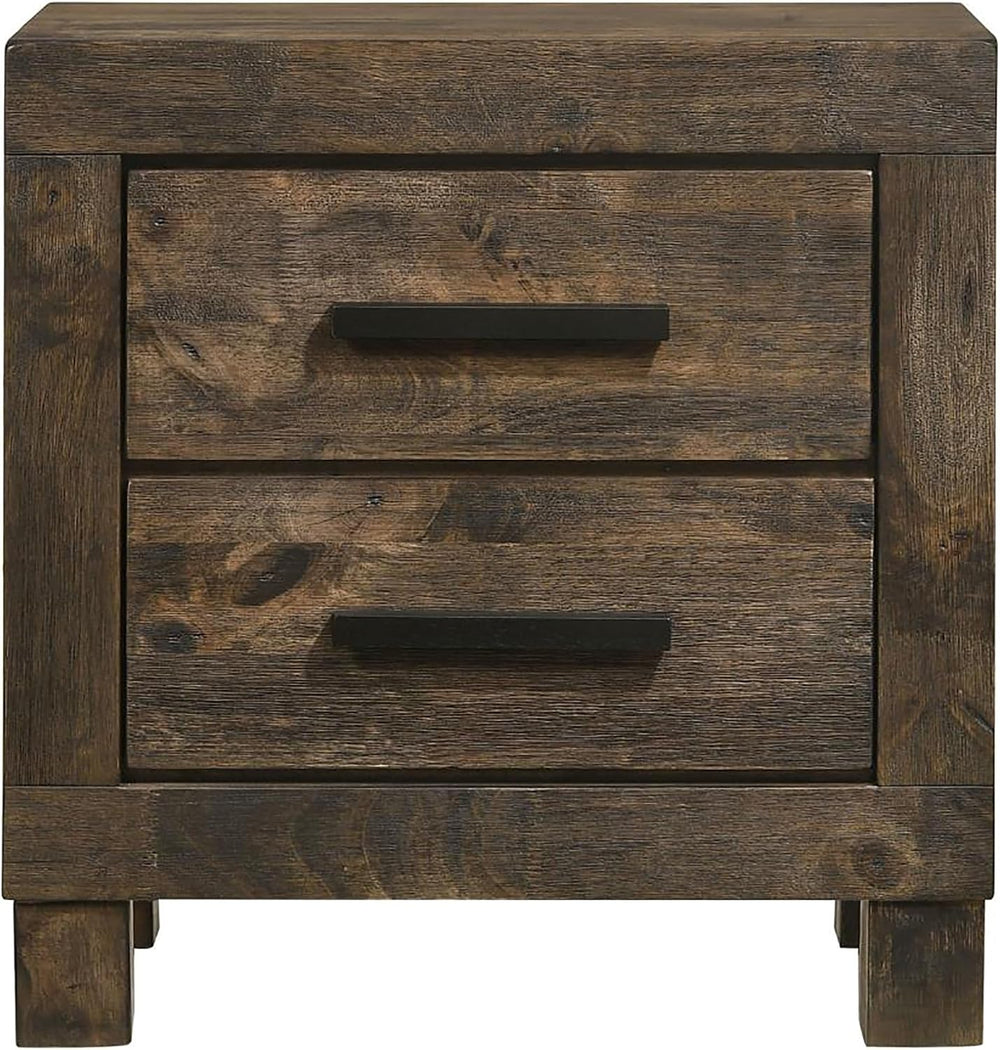 Rustic Gold Brown 2-Drawer Nightstand,for Small Spaces