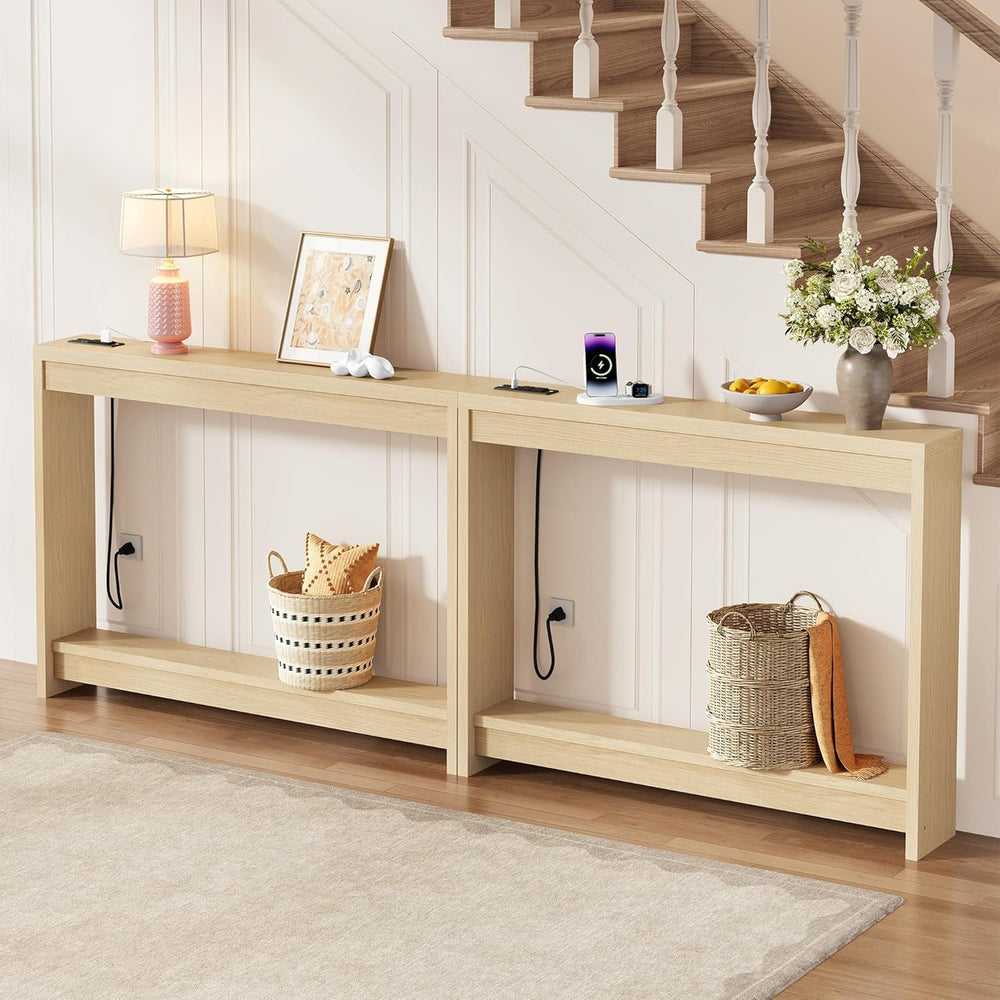 FAVOOSTY 39.4" Sofa Table Behind Couch Table Skinny Narrow Console Table...