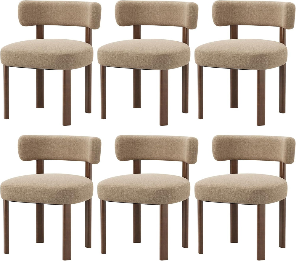 Wooden Dining Chairs Set of 6, Upholstered Kitchen Chairs with Solid Wood Leg...