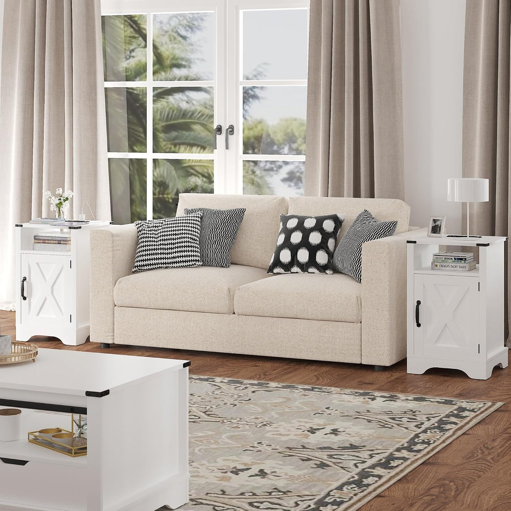 RoyalCraft Farmhouse Nightstand, White End Table for Bedroom | 25" Tall ...