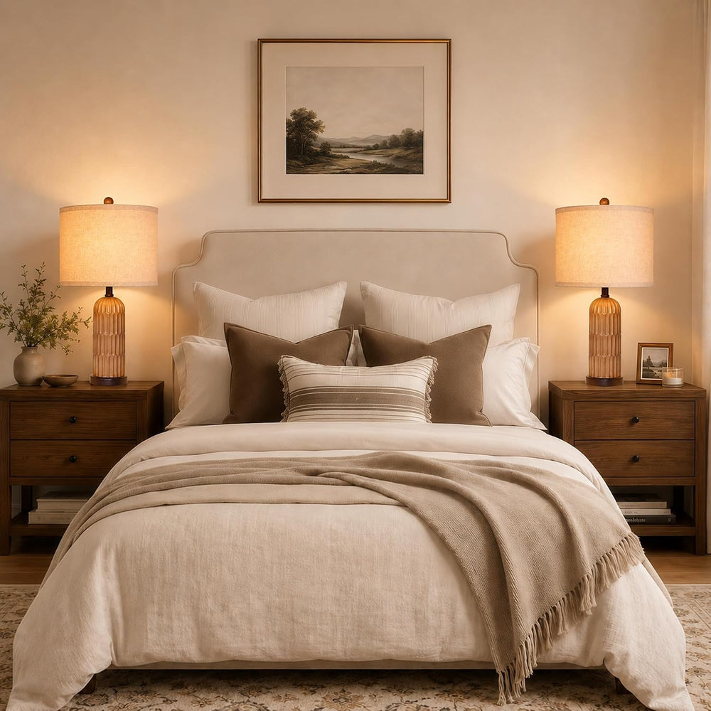 Table Lamps for Living Room Set of 2 Night Stand Bedside Lamps for Bed Room M...
