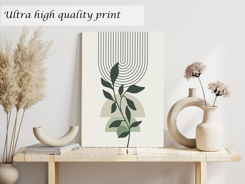 Induslyfe Large Framed Boho Canvas Wall Art Set of 3, Mid Century Modern room...