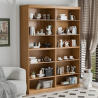 82" Wooden Book Shelf, 5 Shelf Bookcase, Modern Bookshelf with Adjustable Shelf for Home Office, Study Room, Oak