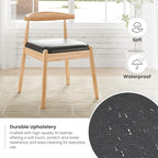 Farini Mid Century Modern Dining Chairs Set of 2, Solid Wood Frame Kitchen Chairs with PU Leather Upholstered Seat for Dining Room & Breakfast Nook,Natural-Black