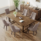 COLAMY Fabric Side Dining Chairs Set of 4, Wingback Upholstered Dining Room Chairs with Tufted Button, Living Room Chairs for Home Kitchen, Taupe
