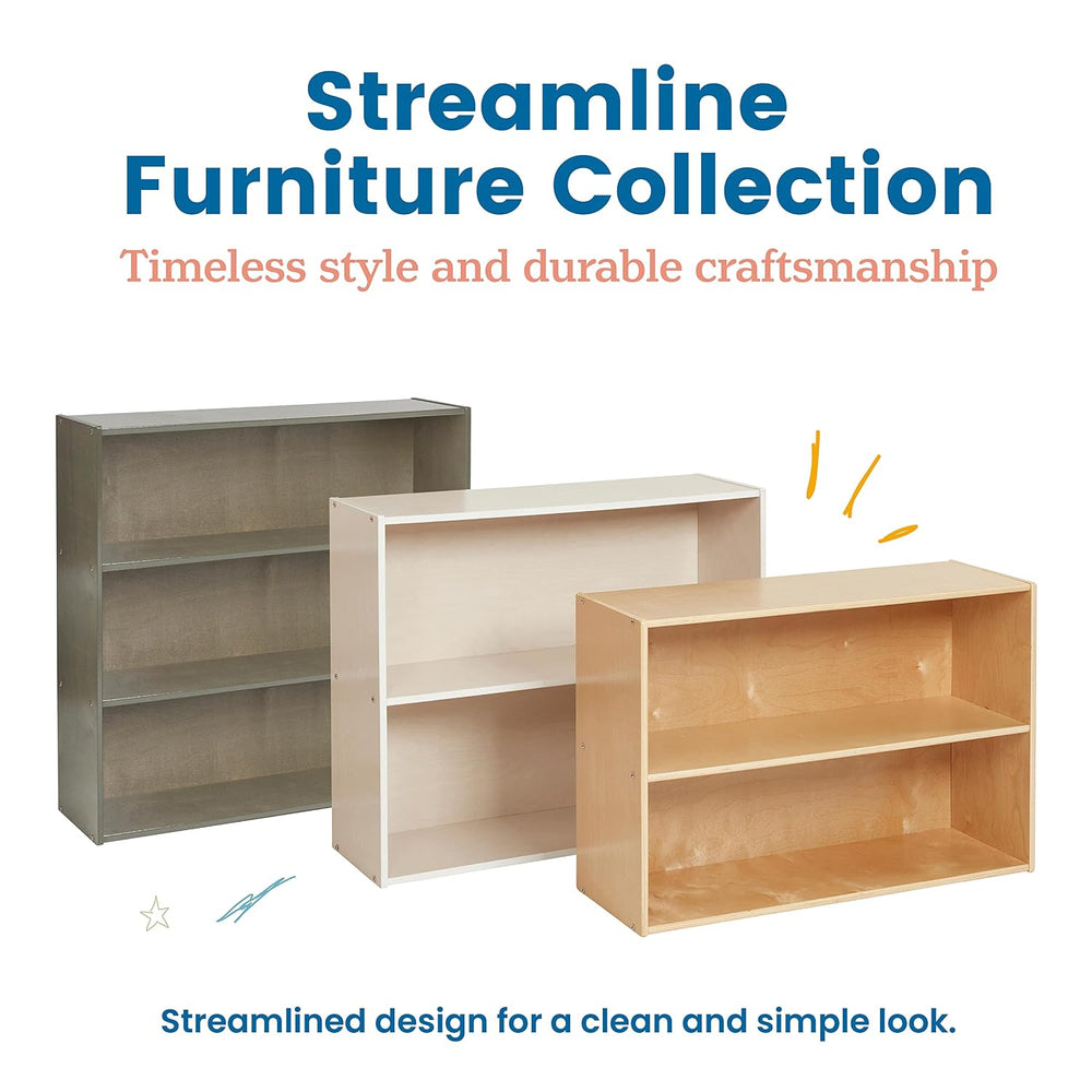 ECR4Kids Streamline 2-Shelf Storage Cabinet, 24in High, Natural | Durable bir...