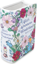 Steel Mill & Co. Ceramic Book-Shaped Vase, Alice's Adventures in Wonderland | Original Large Decorative Vases for Home Decor, Cute Whimsical Classic Bookshelf Decor, Unique Vase for Book Lovers