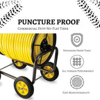 Garden Hose Reel Cart, Heavy Duty Steel Reel with Wheels, Garden Hose Holder for Outside, Backyard, or Lawn, Mobile Garden Cart Holds Up to 250 ft of 5/8’’