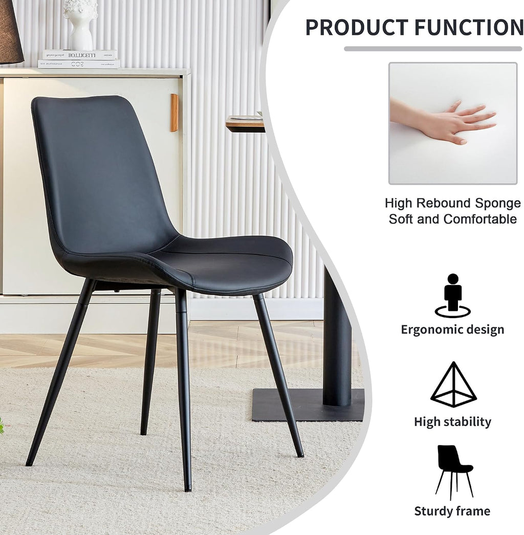 Extendable Dining Table Set for 6, 63-79 Inch Brown Kitchen Table Set with 6 Black Faux Leather Chairs,for Home,Kitchen Dining Room Farmhouse Wood Storage