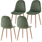 Velvet Dining Chairs Set of 4 - Modern Upholstered Chairs with Metal Legs for Living, Bedroom,Dining Room - Green Dining Chairs Set for 4