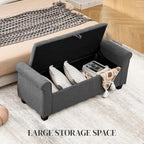 49" End of Bed Storage Bench for Bedroom, Upholstered Storage Ottoman | Easy Assembly with Instructions, Pet Friendly, Polyester Fabric Ottoman Bench for Bedroom, Living Room, Window, Entryway