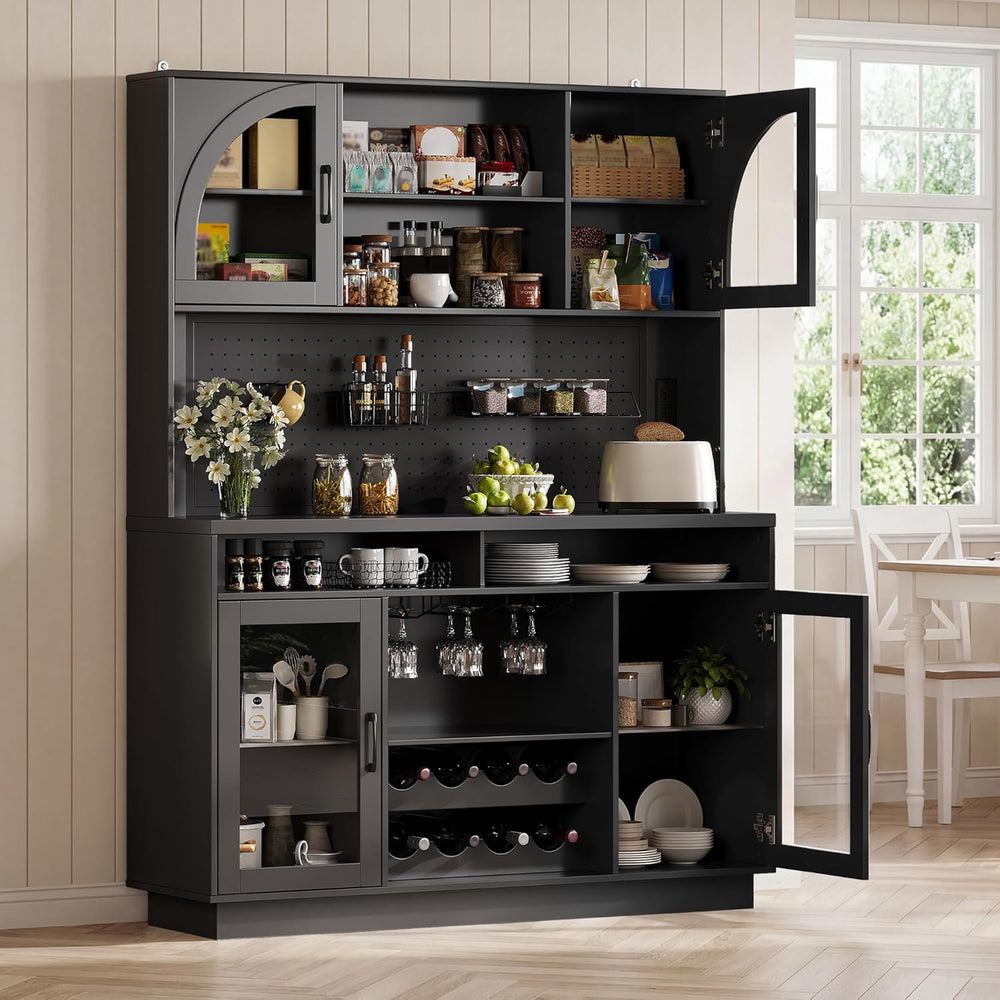 IPKIG 71" Kitchen Pantry Cabinet with Charging Station, Kitchen Hutch St...